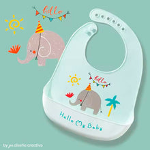 Cargar imagen en el visor de la galería, Babero de Silicona Elefante